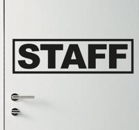 Muursticker bord Staff