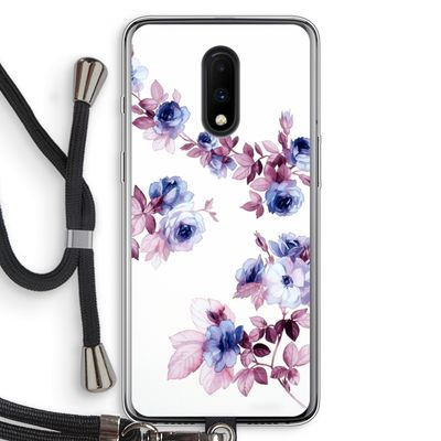 Waterverf bloemen: OnePlus 7 Transparant Hoesje met koord