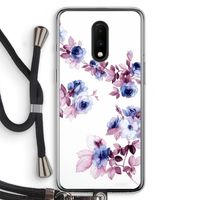 Waterverf bloemen: OnePlus 7 Transparant Hoesje met koord