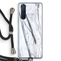 Gestreepte marmer: Sony Xperia 5 II Transparant Hoesje met koord