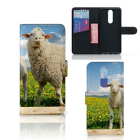 Alcatel 3 (2019) Telefoonhoesje met Pasjes Schaap en Lammetje - thumbnail