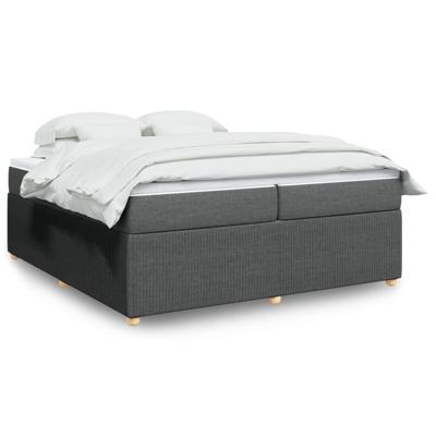Boxspring met matras stof donkergrijs 200x200 cm