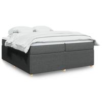Boxspring met matras stof donkergrijs 200x200 cm