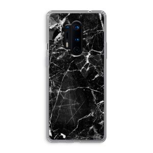 Zwart Marmer 2: OnePlus 8 Pro Transparant Hoesje