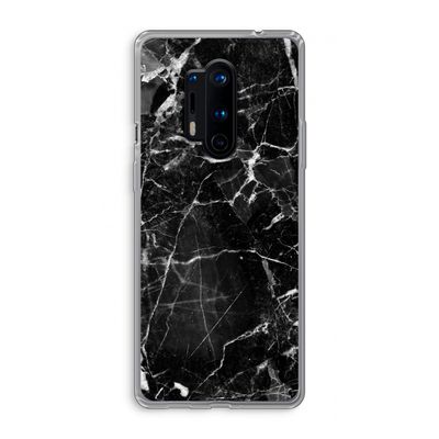 Zwart Marmer 2: OnePlus 8 Pro Transparant Hoesje