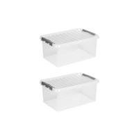 Q-line opbergbox 45L - Set van 2 - Transparant/grijs - thumbnail