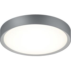 LED Plafondlamp - Badkamerlamp - Trion Clirno - 18W - Warm Wit 3000K - Spatwaterdicht IP44 - Opbouw Rond - Mat Titaan - Kunststof