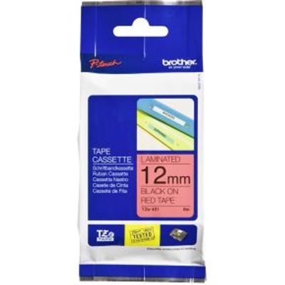 Brother printlint TZE-431 rood/zwart 12 mm