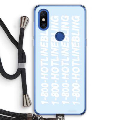 Hotline bling blue: Xiaomi Mi Mix 3 Transparant Hoesje met koord