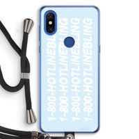 Hotline bling blue: Xiaomi Mi Mix 3 Transparant Hoesje met koord
