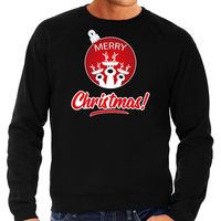 Rendier Kerstbal Kersttrui / Kerst outfit Merry Christmas zwart voor heren