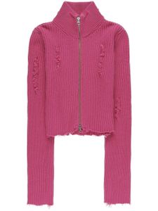 MM6 Maison Margiela cardigan crop à fermeture zippée - Rose