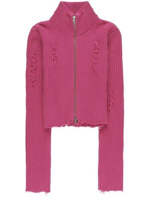 MM6 Maison Margiela cardigan crop à fermeture zippée - Rose