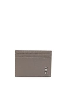 Saint Laurent porte-cartes Tiny Cassandre en cuir - Gris