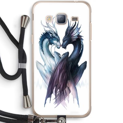 Yin Yang Dragons: Samsung Galaxy J3 (2016) Transparant Hoesje met koord