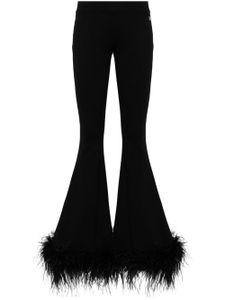 Giuseppe Di Morabito pantalon orné de plumes à coupe évasée - Noir