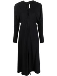 Victoria Beckham robe mi-longue à découpe - Noir