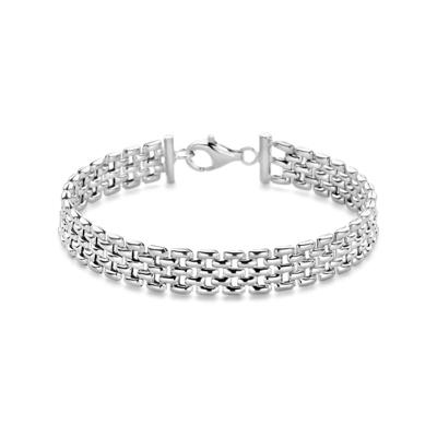 Gerhodineerd 925 Zilveren Armband met Panter Schakel - 8mm en 17cm Draaglengte | Stijlvol en Duurzaam