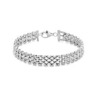 Gerhodineerd 925 Zilveren Armband met Panter Schakel - 8mm en 17cm Draaglengte | Stijlvol en Duurzaam