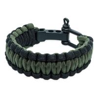 Survival armband - Groen zwart (verstelbaar)