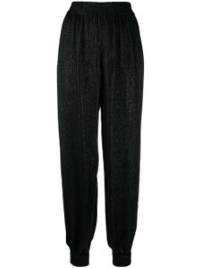 Saint Laurent pantalon texturé à taille élastique - Noir