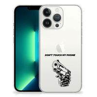 iPhone 13 Pro Max Silicone-hoesje Gun Don't Touch My Phone