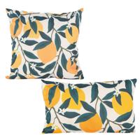 Buitenkussen citroenen set - 4 stuks - groen - Water en UV bestendig