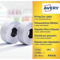 Prijsetiket avery plr1626 16x26mm afneembaar wit