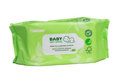 Smartkids Vochtige baby doekjes eco (60 st)