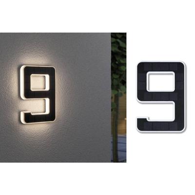 Paulmann 79850 4000870798508 Huisnummerlamp op zonne-energie Energielabel: G (A - G) 0.20 W Warmwit Zwart