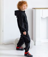Waterproof Softshell Overall Comfy Black Jumpsuit - thumbnail