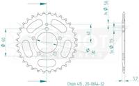 ESJOT Chain wheel 415 32z steel black