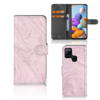 Samsung Galaxy A21s Bookcase Marble Pink - Origineel Cadeau Vriendin - thumbnail
