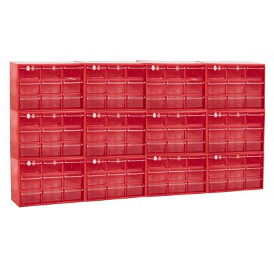 Sorteerbakjes spijkers/schroeven - 108x lades - 18.5 x 10 x 12 cm - opbergkastjes - ophangbaar - roo