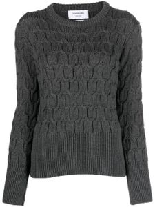 Thom Browne pull Crisscross en maille torsadée - Gris