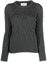 Thom Browne pull Crisscross en maille torsadée - Gris - thumbnail