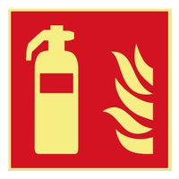 Pictogram Brandblusser 20x20cm - PP - Lichtgevend