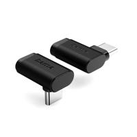 HamaUSB-C-hoekadapter 90° USB 3.2 Gen2 10 Gbit/s 5A 240W set van 2 Desktop accessoire Zwart