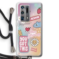 Positivity: Huawei P40 Pro Plus Transparant Hoesje met koord