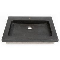 Saniclass Noche Meubelwastafel - 60x46x9cm - 1 kraangat - 1 sifonuitsparing - basalt gepolijst