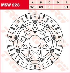 TRW Remschijf, remschijven voor de moto, MSW223