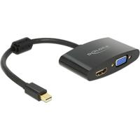 DeLOCK mini displayport > vga/hdmi adapter (zwart, 0,18 meter)