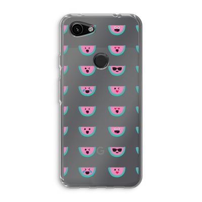 Smiley watermeloenprint: Google Pixel 3a Transparant Hoesje