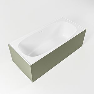 Vrijstaand bad Mondiaz Freeze | 180x85 cm | Solid surface | Ovaal | Army - Talc