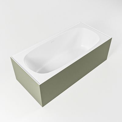 Vrijstaand bad Mondiaz Freeze | 180x85 cm | Solid surface | Ovaal | Army - Talc