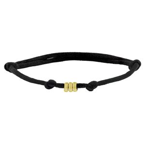 Armband Ringetjes geelgoud-satijn goudkleurig-zwart 13-26 cm
