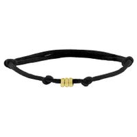 Armband Ringetjes geelgoud-satijn goudkleurig-zwart 13-26 cm
