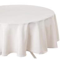 Atmosphera Tafelkleed rond - ivoor wit - Dia 180 cm - Eettafel tafellakens - polyester - thumbnail