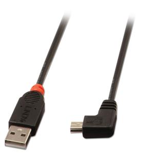 LINDY USB-kabel USB 2.0 USB-A stekker, USB-mini-B stekker 0.50 m Zwart 31970