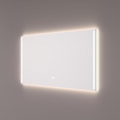 HIPP Design spiegel met 2 Verticale LED-Banen en Indirecte LED Rondom 140 x 70 x 3 cm met Touch-Dimmer. Spiegelverwarming en Kleurenwissel